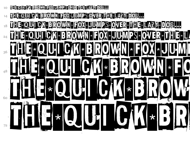 Human Error font waterfall